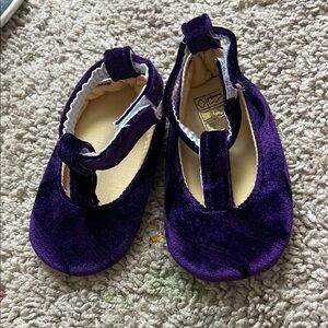 (4 for $20) Purple Velvet baby Shoes.